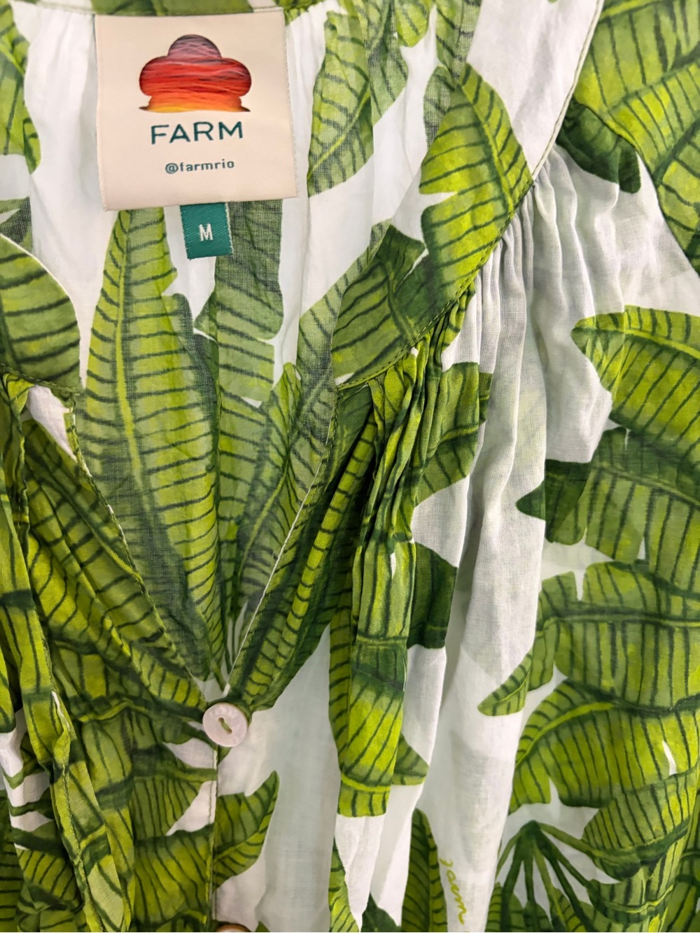 FARM Rio Tropical Banana Leaf Maxi Dress / Cover-Up – Never Worn – Size M - Picture 5 of 8
